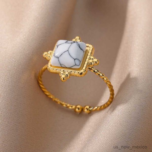 band rings square stone rings for women open adjustable thin edge stainless steel ring gold plated wedding jewelry mujer r230719, Silver
band rings square stone rings for women open adjustable thin edge stainless steel ring gold plated wedding jewelry mujer r230719, Silver