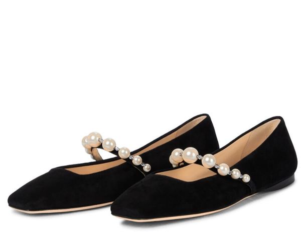 modern ade ballet flat sandals, suede shoulder straps, artificial pearl decoration, square head rubber soles, elegant women's stage lig, Black
modern ade ballet flat sandals, suede shoulder straps, artificial pearl decoration, square head rubber soles, elegant women's stage lig, Black