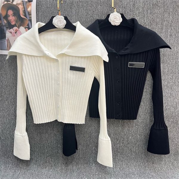 women sweater spring and autum cardigans turn-down collar embroidery knitted jumper women korean fashion knitted outer pullover, White;black
women sweater spring and autum cardigans turn-down collar embroidery knitted jumper women korean fashion knitted outer pullover, White;black
