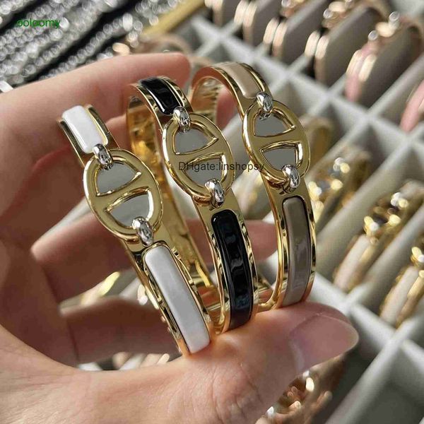aher mas designer luxury brand enamel bracelet designer bracelet gold bracelet for women h bracelet rose gold pig nose color high grade simp, Black
aher mas designer luxury brand enamel bracelet designer bracelet gold bracelet for women h bracelet rose gold pig nose color high grade simp, Black