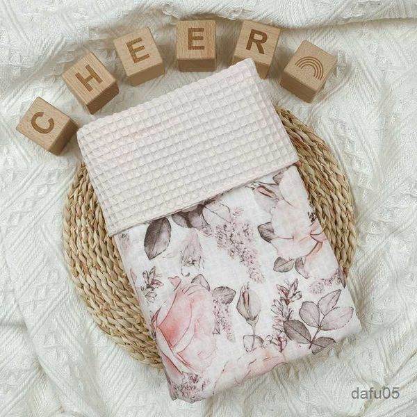 blankets swaddling baby blanket newborn waffle gauze swaddle wrap infant bedding cotton recieving blankets muslin floral printed babies acce