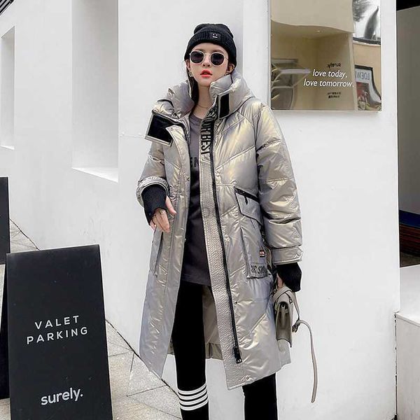 women's down parkas white duck down jacket winter women snow wear waterproof long coats female cuff gloves style clothing outwear hkd23, Black
women's down parkas white duck down jacket winter women snow wear waterproof long coats female cuff gloves style clothing outwear hkd23, Black