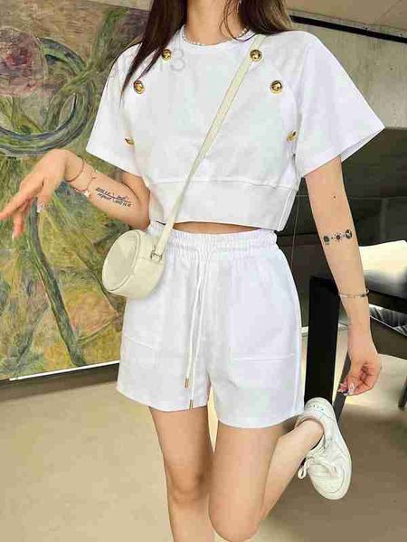 women's tracksuits designer round neck button up white short sleeved women's high waisted loose shorts set minimalist two-piece d6, Gray
women's tracksuits designer round neck button up white short sleeved women's high waisted loose shorts set minimalist two-piece d6, Gray