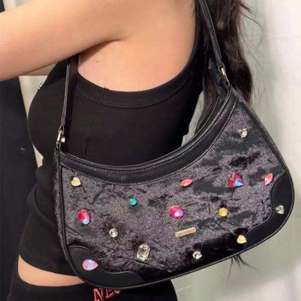 evening bags y2k faux diamond underarm bag for women retro velvet girls small shoulder bags fashion female evening party purses handbags 230
evening bags y2k faux diamond underarm bag for women retro velvet girls small shoulder bags fashion female evening party purses handbags 230