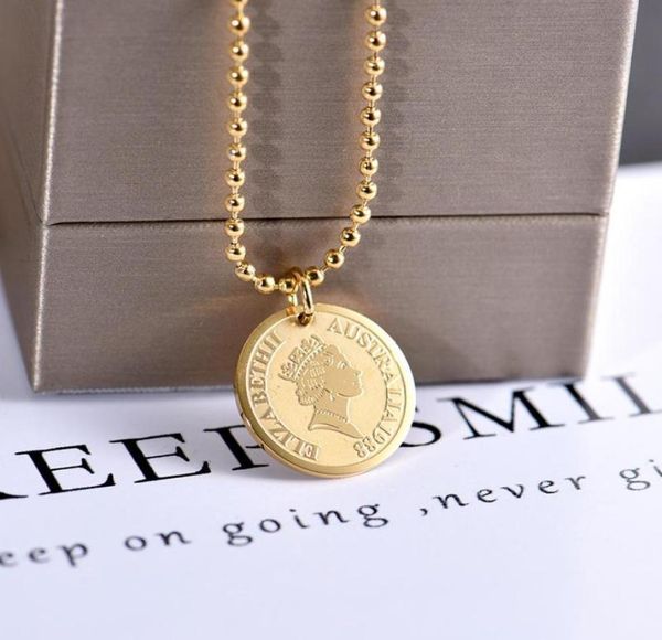 pendant necklaces round medal queen coin titanium steel double chains women necklace clavicle chain girls long sweater3890492, Silver
pendant necklaces round medal queen coin titanium steel double chains women necklace clavicle chain girls long sweater3890492, Silver