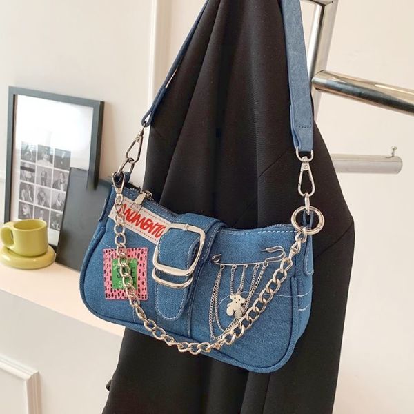 evening bags fashion girls chain small handbags y2k women's shoulder bag vintage denim underarm bags female evening party clutch purses
evening bags fashion girls chain small handbags y2k women's shoulder bag vintage denim underarm bags female evening party clutch purses