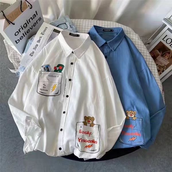 women's two piece pants selling japanese cartoon graffiti print long sleeved shirt men's trendy brand loose fitting campus couple, White
women's two piece pants selling japanese cartoon graffiti print long sleeved shirt men's trendy brand loose fitting campus couple, White