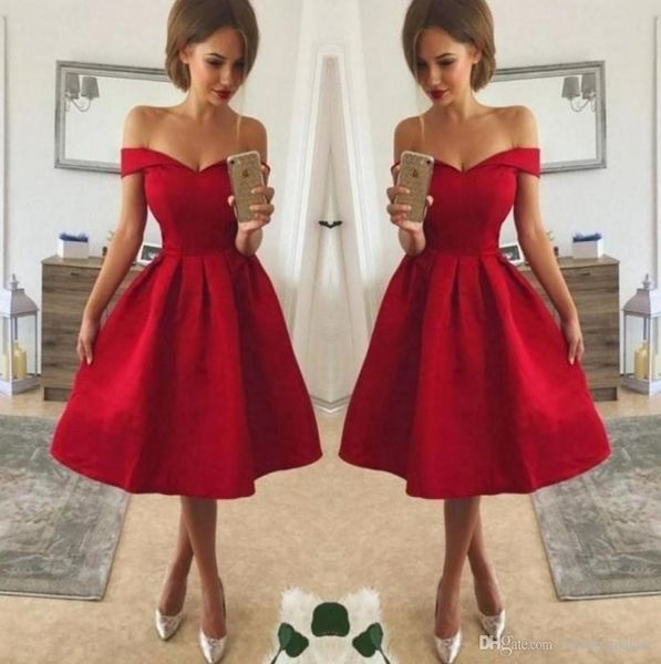 new designer simple style red cocktail dresses off shoulder ruched satin knee length a line prom party gowns special occasio1763193, Black
new designer simple style red cocktail dresses off shoulder ruched satin knee length a line prom party gowns special occasio1763193, Black