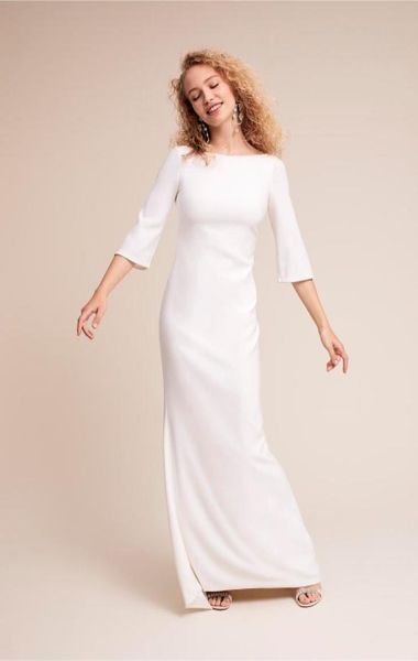 2019 new simple crepe mermaid boho modest wedding dresses with 34 sleeves v back short train informal bohemian modest wedding gow1794568, White
2019 new simple crepe mermaid boho modest wedding dresses with 34 sleeves v back short train informal bohemian modest wedding gow1794568, White