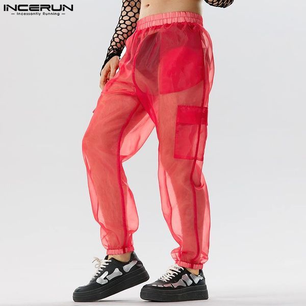 men s pants 2023 fashion men mesh transparent joggers elastic waist trousers loose pockets streetwear pantalon s 5xl incerun 230718, Black
men s pants 2023 fashion men mesh transparent joggers elastic waist trousers loose pockets streetwear pantalon s 5xl incerun 230718, Black