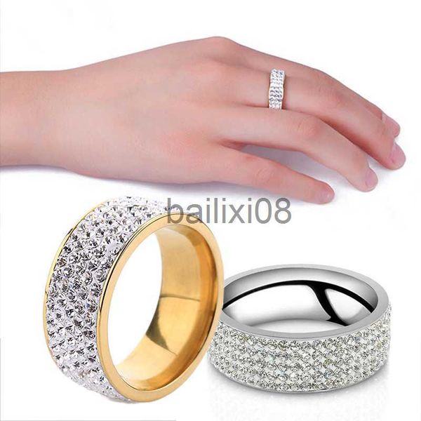 band rings vintage retro style steel ring for women 5 row clear crystal jewelry fashion stainless steel engagement wedding rings j230719, Silver
band rings vintage retro style steel ring for women 5 row clear crystal jewelry fashion stainless steel engagement wedding rings j230719, Silver