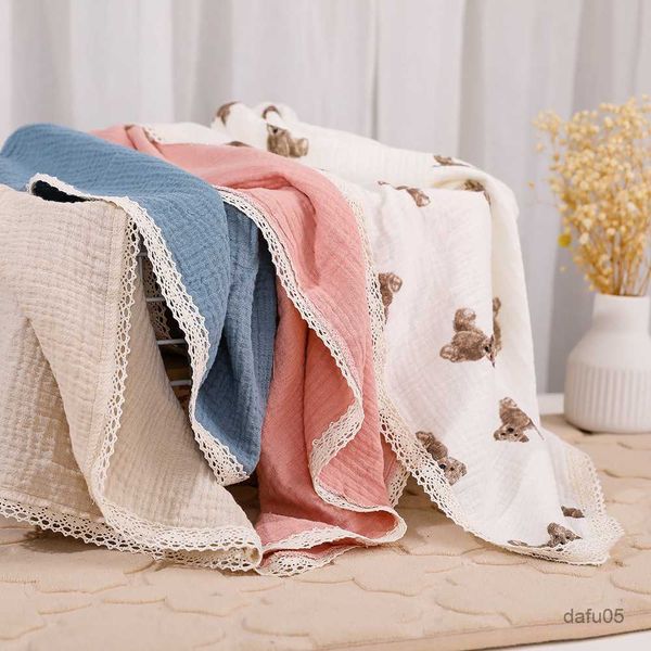 blankets swaddling baby blanket with lace muslin squares cotton gauze baby blankets newborn swaddle mantas para beb plain color r230719
blankets swaddling baby blanket with lace muslin squares cotton gauze baby blankets newborn swaddle mantas para beb plain color r230719