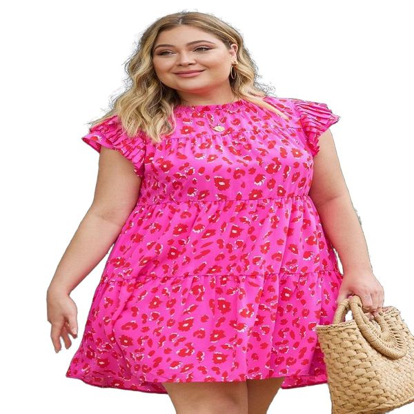 wholesale vestido rose leopard print frilled sleeveless summer lady elegant women plus size dresses, Black
wholesale vestido rose leopard print frilled sleeveless summer lady elegant women plus size dresses, Black