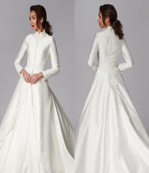 2020 modest muslim wedding dresses a line satin appliques high neck country bridal gowns sweep train long sleeve bohemian wedding 6753649, White
2020 modest muslim wedding dresses a line satin appliques high neck country bridal gowns sweep train long sleeve bohemian wedding 6753649, White
