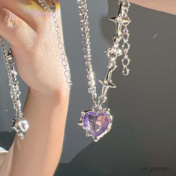 pendant necklaces purple crystal heart pendant necklace women sweet cool girl chain fashion aesthetic necklace jewelry gift 2023 r230719, Silver
pendant necklaces purple crystal heart pendant necklace women sweet cool girl chain fashion aesthetic necklace jewelry gift 2023 r230719, Silver