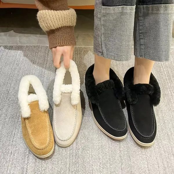 lp piana winter charms walk suede loafers moccasins warm couple flat wool ankle boots slip on high flats women's luxury designers flat, Black
lp piana winter charms walk suede loafers moccasins warm couple flat wool ankle boots slip on high flats women's luxury designers flat, Black