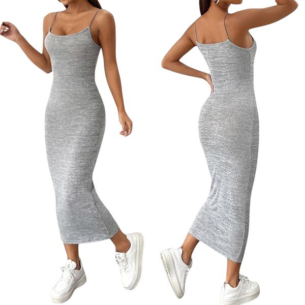 basic casual dresse summer long skinny dress gray sleeveless backless spaghetti strap 230718, Black;gray
basic casual dresse summer long skinny dress gray sleeveless backless spaghetti strap 230718, Black;gray