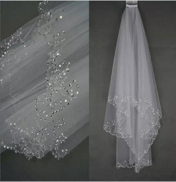 in stock whiteivory bridal wedding veil 2 layer tulle perfect handmade sequins beaded edge hair accessories bridal veils with com2102955, Black
in stock whiteivory bridal wedding veil 2 layer tulle perfect handmade sequins beaded edge hair accessories bridal veils with com2102955, Black