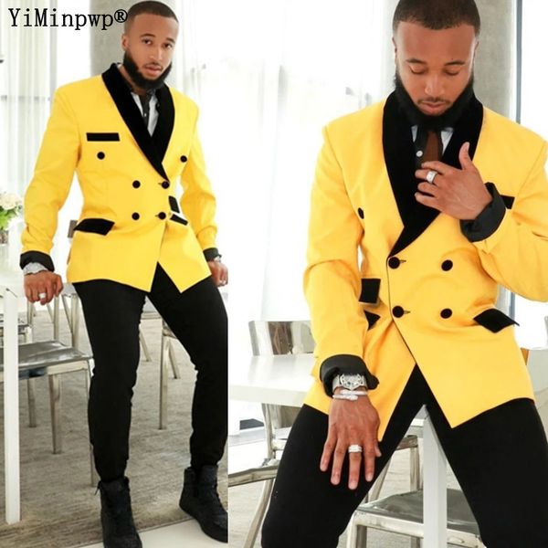 men's suits blazers yellow for men 2 pieces lapel double breasted prom party male suit costume homme blazer sets travel wear blazer pan, White;black
men's suits blazers yellow for men 2 pieces lapel double breasted prom party male suit costume homme blazer sets travel wear blazer pan, White;black