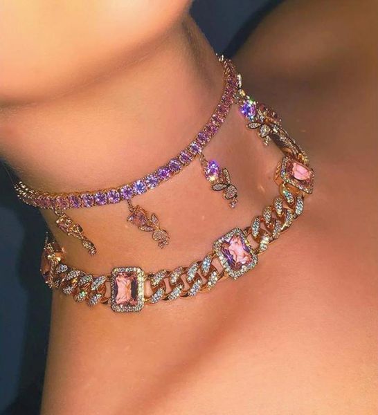 rose gold pink rectangle stone charm necklace 12mm iced out miami cz cuban link chain hip hop women chunky choker necklace4100636, Golden;silver
rose gold pink rectangle stone charm necklace 12mm iced out miami cz cuban link chain hip hop women chunky choker necklace4100636, Golden;silver