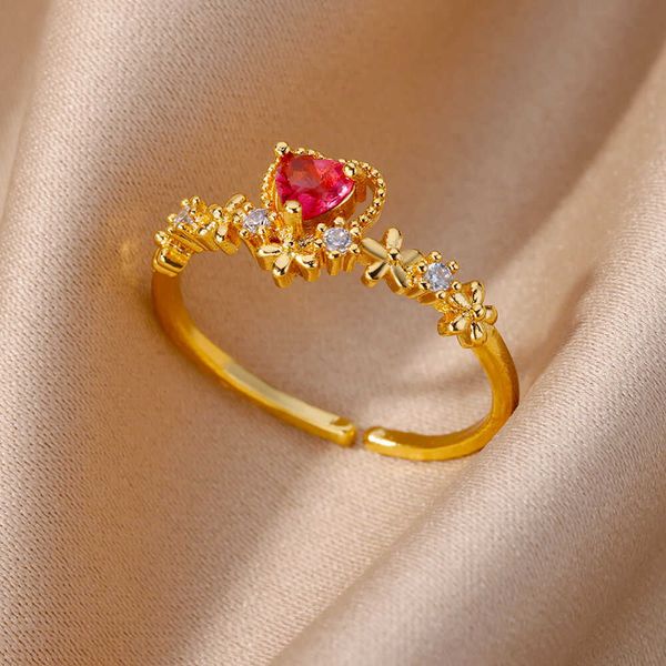 band rings zircon heart rings for women gold plated adjustable stainless steel heart ring 2023 trend wedding jewelry r230822, Silver
band rings zircon heart rings for women gold plated adjustable stainless steel heart ring 2023 trend wedding jewelry r230822, Silver