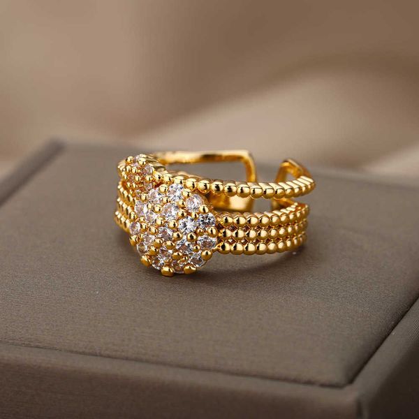 band rings zircon circle open rings for women crystal stainless steel finger charm adjustable ring wedding christmas jewelry gift femme r230, Silver
band rings zircon circle open rings for women crystal stainless steel finger charm adjustable ring wedding christmas jewelry gift femme r230, Silver