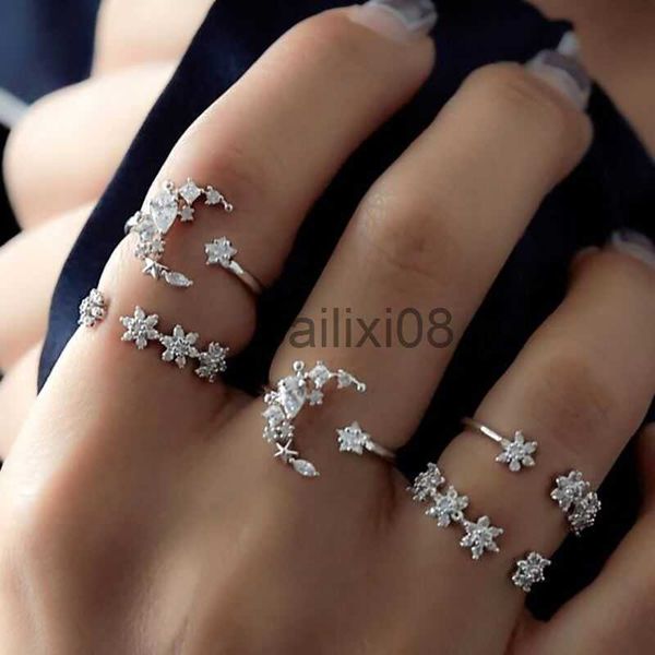 band rings bohemian vintage crystal star moon flower rings set for women fashion boho butterfly knuckle finger rings summer jewelry gift j23, Silver
band rings bohemian vintage crystal star moon flower rings set for women fashion boho butterfly knuckle finger rings summer jewelry gift j23, Silver