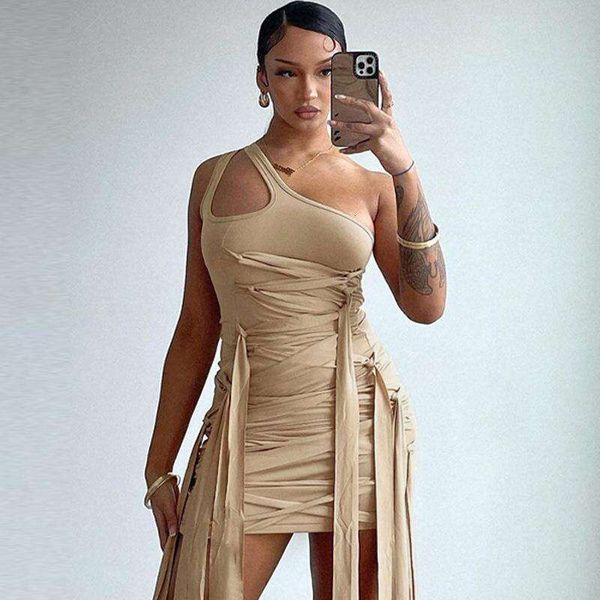 womens clothing summer fashion personality figure fitting single shoulder pure color dress wholesale, Black;gray
womens clothing summer fashion personality figure fitting single shoulder pure color dress wholesale, Black;gray
