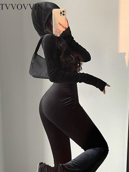 women's jumpsuits rompers tvvovvin fashion black velvet slim hooded zipper long sleeve flare pants jumpsuit korean 2023 9p64 230718, Black;white
women's jumpsuits rompers tvvovvin fashion black velvet slim hooded zipper long sleeve flare pants jumpsuit korean 2023 9p64 230718, Black;white