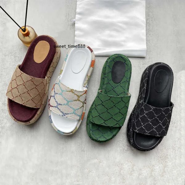 2023 womens fashion slippers embroidered canvas designer slides slip on slipper girls 60mm slipper covered platform sandals size 35-4, Black
2023 womens fashion slippers embroidered canvas designer slides slip on slipper girls 60mm slipper covered platform sandals size 35-4, Black