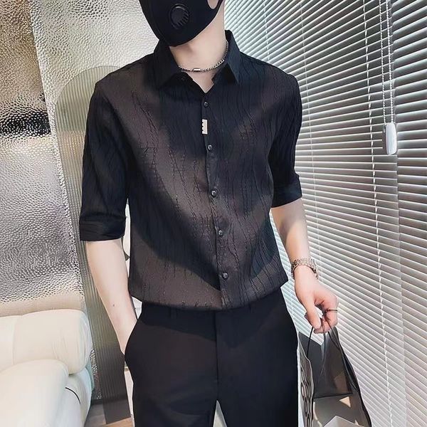 summer ice silk suit short-sleeved shirt for men fashion brand plankton high sense with trousers fashion two-piece set for men, White;black
summer ice silk suit short-sleeved shirt for men fashion brand plankton high sense with trousers fashion two-piece set for men, White;black