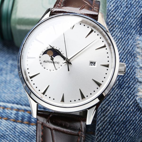 2023 men's watch automatic mechanical 39mm ultra-thin moon phase watch 8217 mechanical movement watch, Slivery;brown
2023 men's watch automatic mechanical 39mm ultra-thin moon phase watch 8217 mechanical movement watch, Slivery;brown