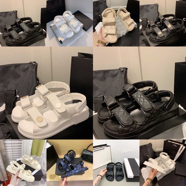 with box fashion designer sandals women ladies calfskin dad sandals quilted summer shoes platform flats low heel wedge buckle sandal slip be, Black
with box fashion designer sandals women ladies calfskin dad sandals quilted summer shoes platform flats low heel wedge buckle sandal slip be, Black