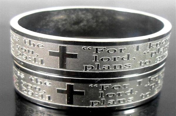 50pcs etch lord039s prayer for i know the plans jeremiah 2911 english bible cross stainless steel rings whole fashion jewelry l1533066, Silver
50pcs etch lord039s prayer for i know the plans jeremiah 2911 english bible cross stainless steel rings whole fashion jewelry l1533066, Silver