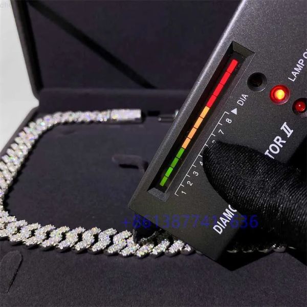 zuanfa passed diamond tester 12mm vvs moissanite diamond iced out cuban chain necklace, Silver
zuanfa passed diamond tester 12mm vvs moissanite diamond iced out cuban chain necklace, Silver