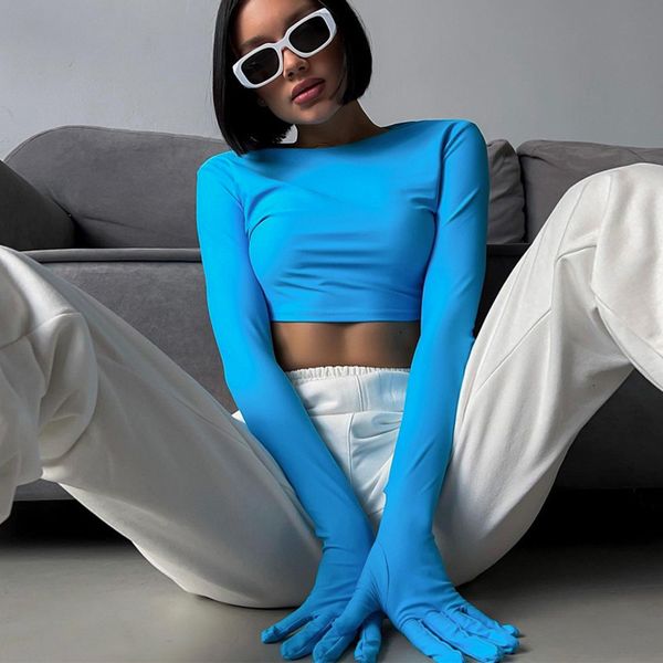 womens tshirt solid tshirt crop gloves long sleeve oneck ultra thin casual y2k street clothing autumn wear 230718, White
womens tshirt solid tshirt crop gloves long sleeve oneck ultra thin casual y2k street clothing autumn wear 230718, White