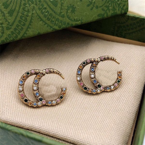 luxury stud double letter g designer brand ggity earrings vintage brass crystal stone earring women's party jewelry gift box 7423434, Golden;silver
luxury stud double letter g designer brand ggity earrings vintage brass crystal stone earring women's party jewelry gift box 7423434, Golden;silver