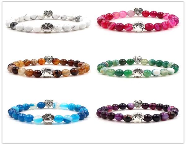 8mm colourful natural stone beads bracelets dog cat footprint paw heart love charms bracelet pet lover strench jewelry4145452, Black
8mm colourful natural stone beads bracelets dog cat footprint paw heart love charms bracelet pet lover strench jewelry4145452, Black