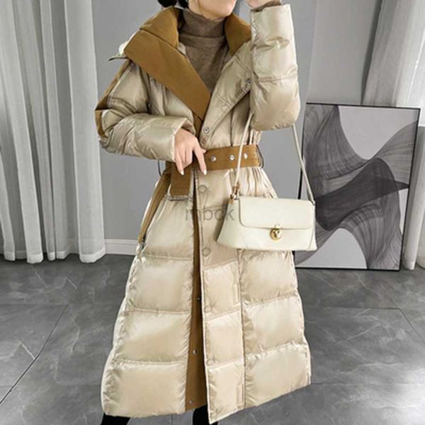 women's down parkas bright black down jacket women's medium length 2023 new women's winter white duck down jacket thickened h