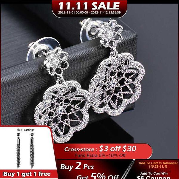 charm sinleery series jewelry romantic lace hollow flower dangle earrings silver color women wedding accessories r230719, Golden
charm sinleery series jewelry romantic lace hollow flower dangle earrings silver color women wedding accessories r230719, Golden