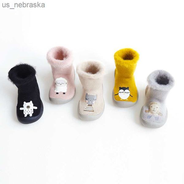 baby sock shoes winter kids socks toddler newborn boys nonslip socks children girl warm floor shoes first walkers for 03 year l230518, Black;grey