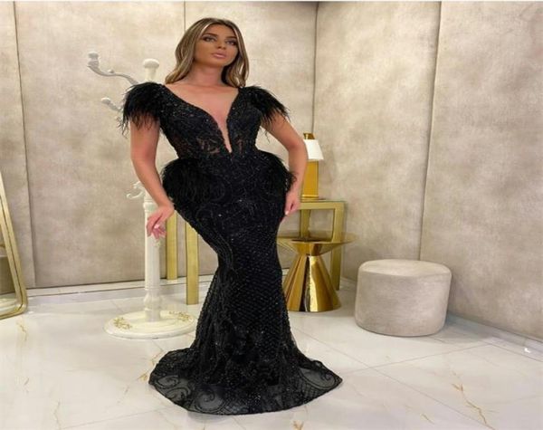 luxury black prom dresses chic sequins beads feather mermaid evening dresses v neck gorgeous pageant dress custom made3224605
luxury black prom dresses chic sequins beads feather mermaid evening dresses v neck gorgeous pageant dress custom made3224605
