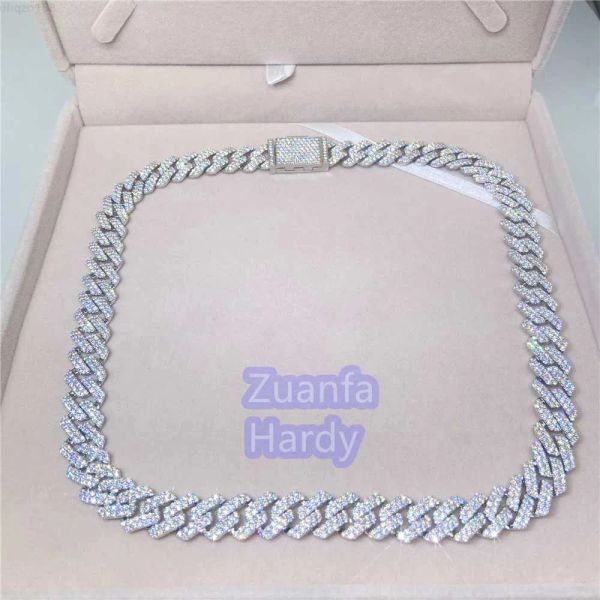 zuanfa passed diamond tester prong setting vvs moissanite diamond cuban link chain necklace, Silver
zuanfa passed diamond tester prong setting vvs moissanite diamond cuban link chain necklace, Silver