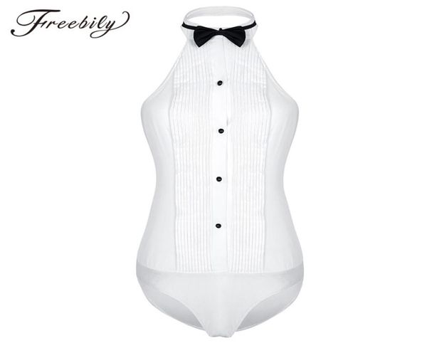 womens onepiece body shirt sleeveless haltered wing tip collar backless tuxedo shirt bodysuit with bow tie work wear bodysuits y28599017, Black;white
womens onepiece body shirt sleeveless haltered wing tip collar backless tuxedo shirt bodysuit with bow tie work wear bodysuits y28599017, Black;white