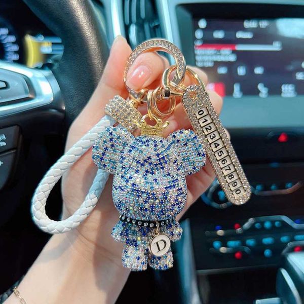 key rings anti-lost number plate handmade leather bear keychain crown rhinestones key chain lady charm bag car keychains for couples l230719, Slivery;golden
key rings anti-lost number plate handmade leather bear keychain crown rhinestones key chain lady charm bag car keychains for couples l230719, Slivery;golden