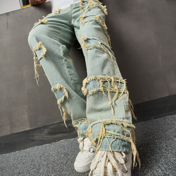 men s jeans men streetwear stylish ripped patch loose pants male casual straight denim trousers 230718, Blue
men s jeans men streetwear stylish ripped patch loose pants male casual straight denim trousers 230718, Blue