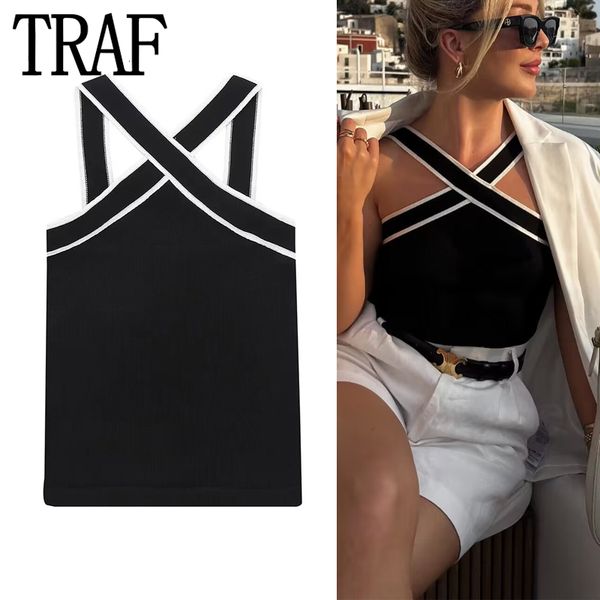 women's tanks camis traf 2023 black knit tank female off shoulder crop for women backless sleeveless woman streetwear summer 230718, White
women's tanks camis traf 2023 black knit tank female off shoulder crop for women backless sleeveless woman streetwear summer 230718, White