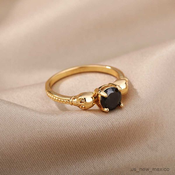 band rings skull black zircon rings for women men stainless steel gold color finger ring couple wedding jewelry mujer r230719, Silver
band rings skull black zircon rings for women men stainless steel gold color finger ring couple wedding jewelry mujer r230719, Silver