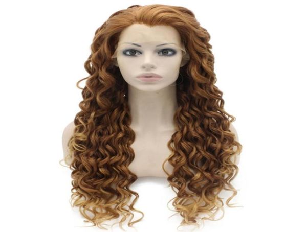 26quot extra long auburn blonde wig heat friendly synthetic hair lace front curly wig91554024298099, Black
26quot extra long auburn blonde wig heat friendly synthetic hair lace front curly wig91554024298099, Black