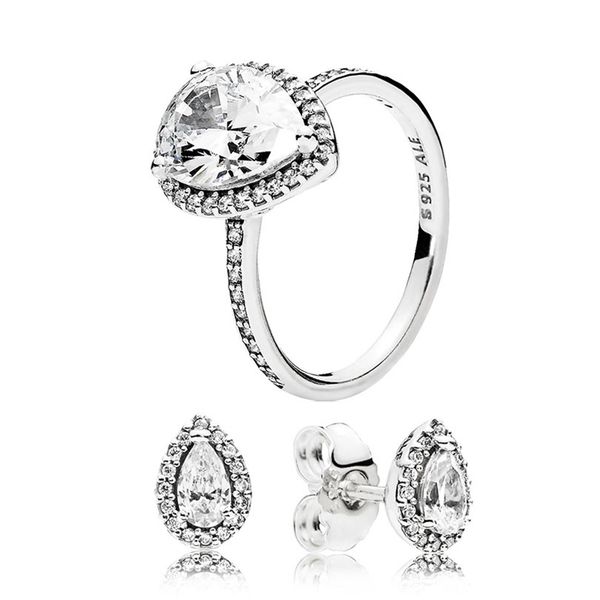 sparkling teardrop halo ring / stud earrings set for pandora 925 sterling silver designer jewelry for women crystal diamond luxury rings ear
sparkling teardrop halo ring / stud earrings set for pandora 925 sterling silver designer jewelry for women crystal diamond luxury rings ear